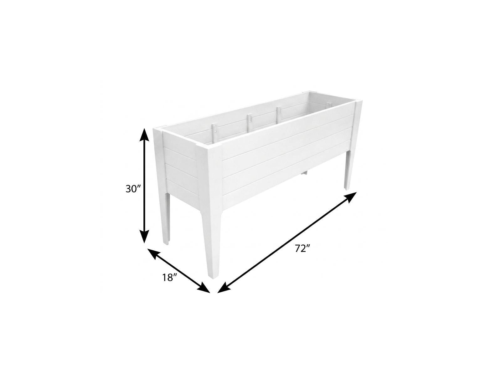 30" X 18" White Heavy Duty Plastic Rectangular Raised Garden Bed Homeroots Outdoor