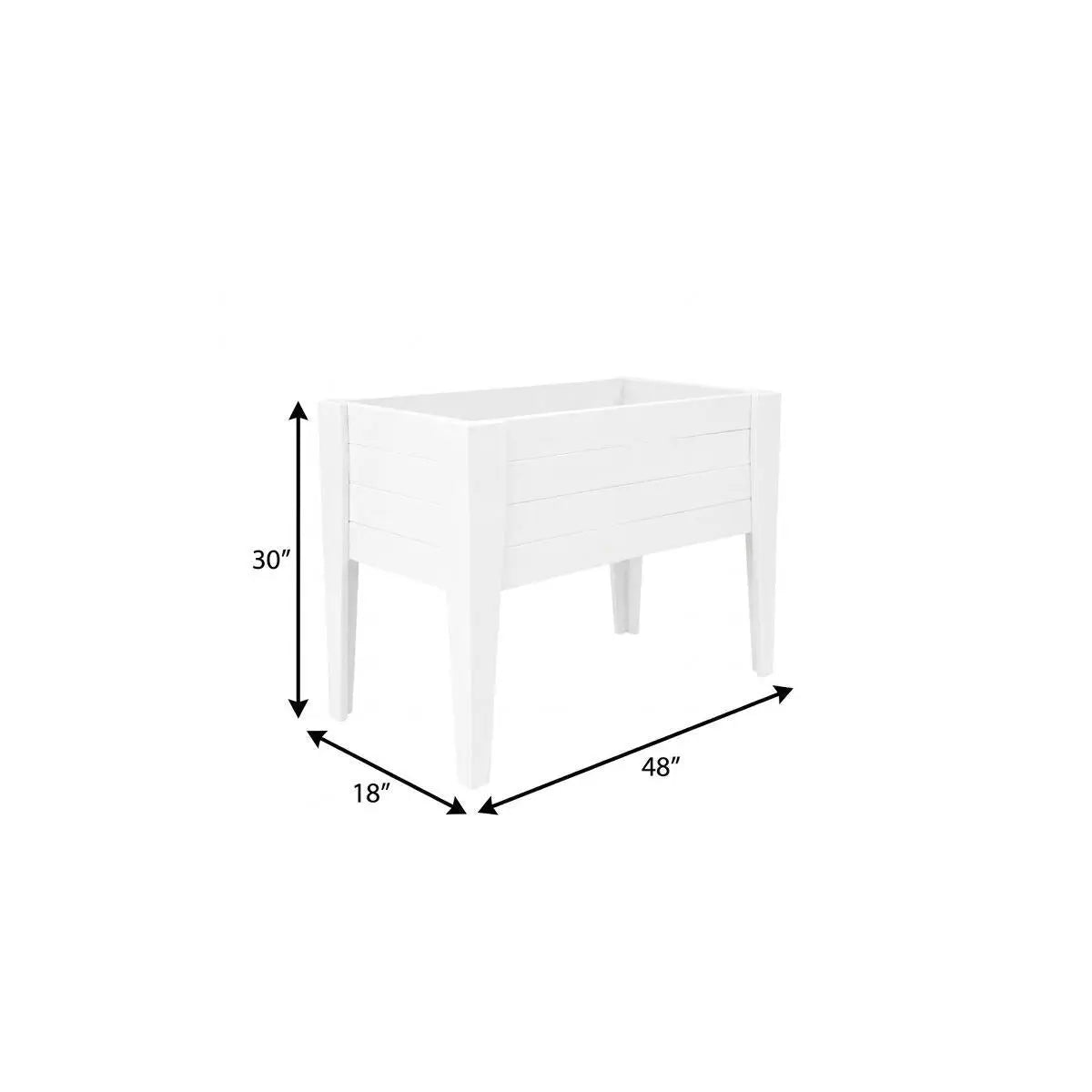 30" X 18" White Heavy Duty Plastic Rectangular Raised Garden Bed Homeroots Outdoor