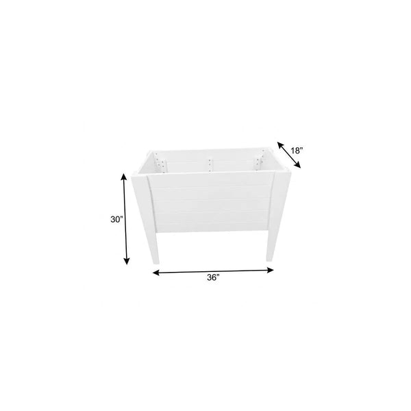 30" X 18" White Heavy Duty Plastic Rectangular Raised Garden Bed Homeroots Outdoor