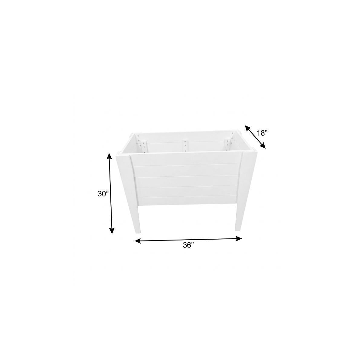 30" X 18" White Heavy Duty Plastic Rectangular Raised Garden Bed Homeroots Outdoor