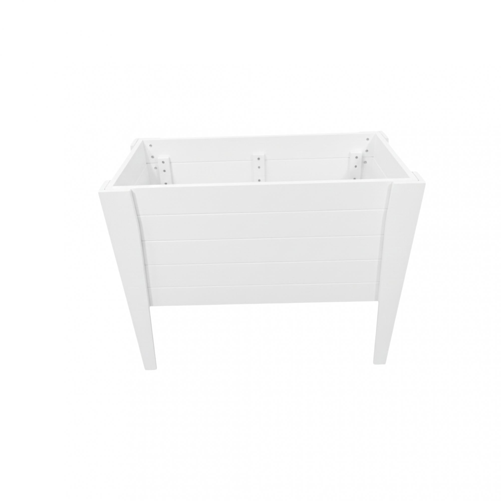 30" X 18" White Heavy Duty Plastic Rectangular Raised Garden Bed Homeroots Outdoor