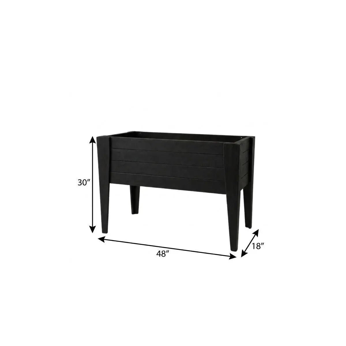 30" X 48" Black Heavy Duty Plastic Rectangular Raised Garden Bed Homeroots Outdoor