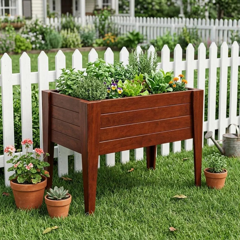 30" X 48" Mahogany Heavy Duty Plastic Rectangular Raised Garden Bed Homeroots Outdoor