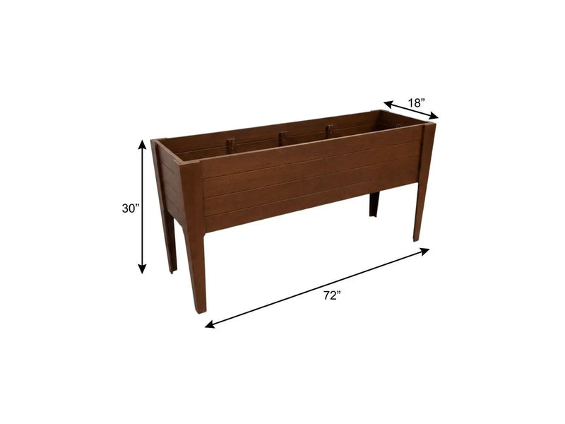 30" X 72" Walnut Heavy Duty Plastic Rectangular Raised Garden Bed Homeroots Outdoor