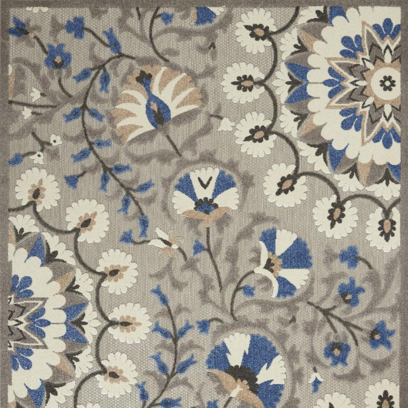 5' X 7' Blue And Gray Indoor Outdoor Area Rug - GreatEagleInc