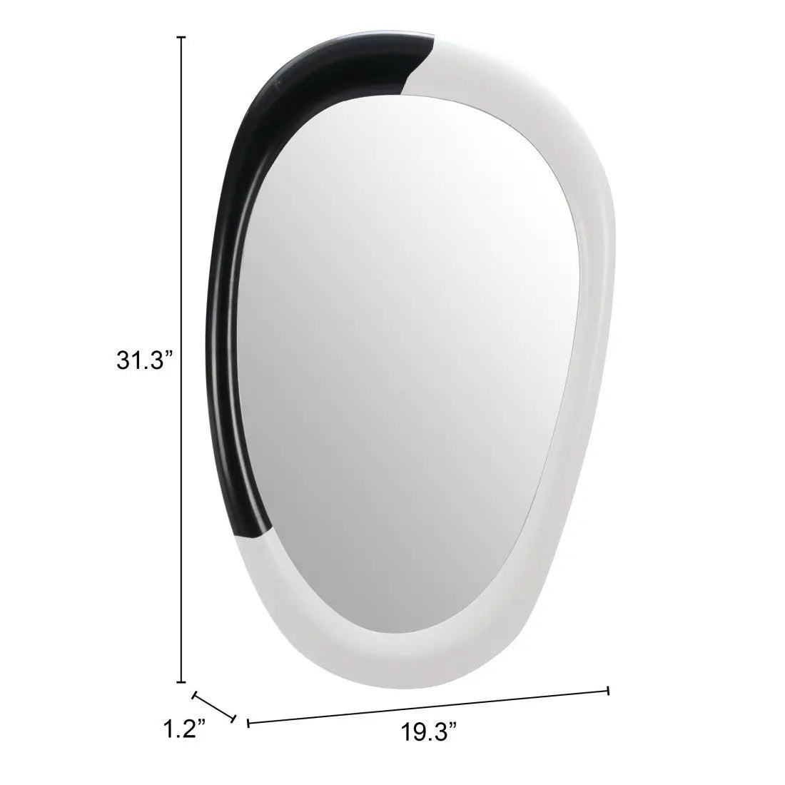 31" Black And White Steel Oval Geometric Framed Accent Mirror Homeroots Bed & Bath