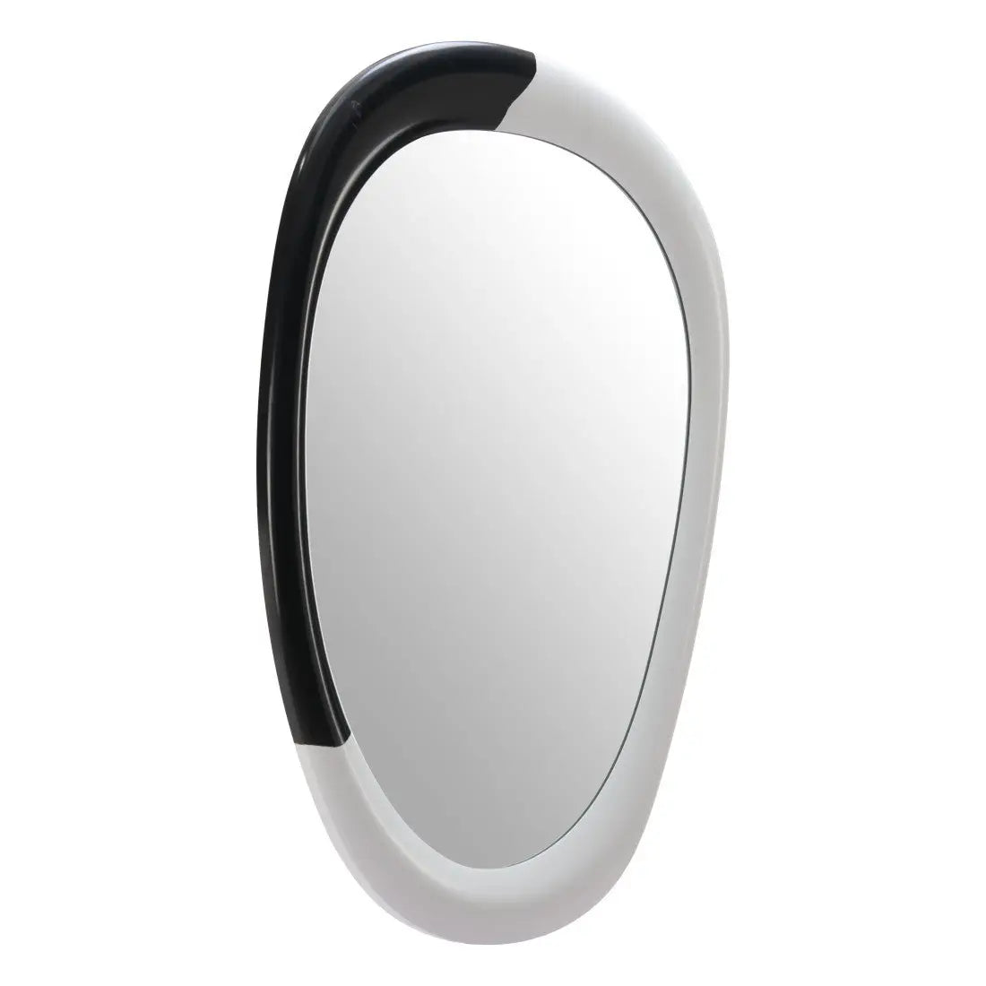 31" Black And White Steel Oval Geometric Framed Accent Mirror Homeroots Bed & Bath