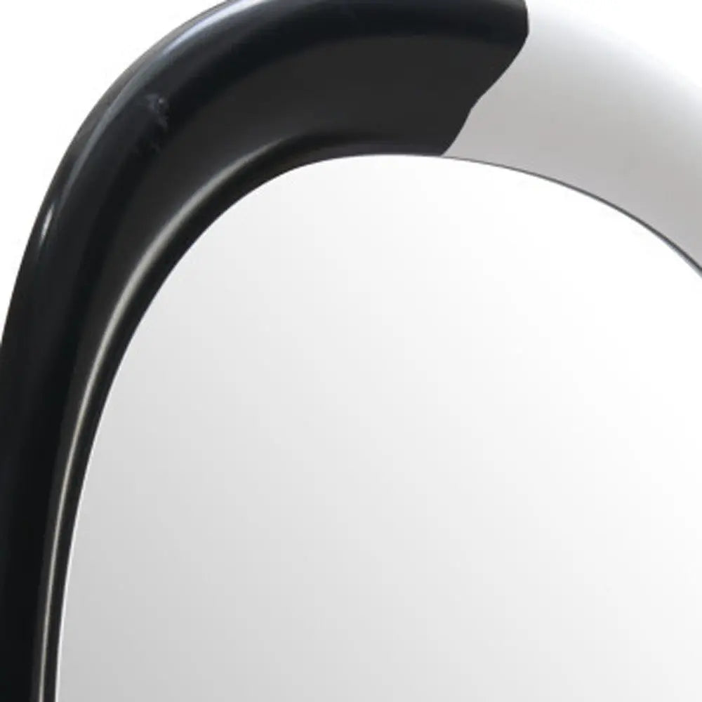 31" Black And White Steel Oval Geometric Framed Accent Mirror Homeroots Bed & Bath