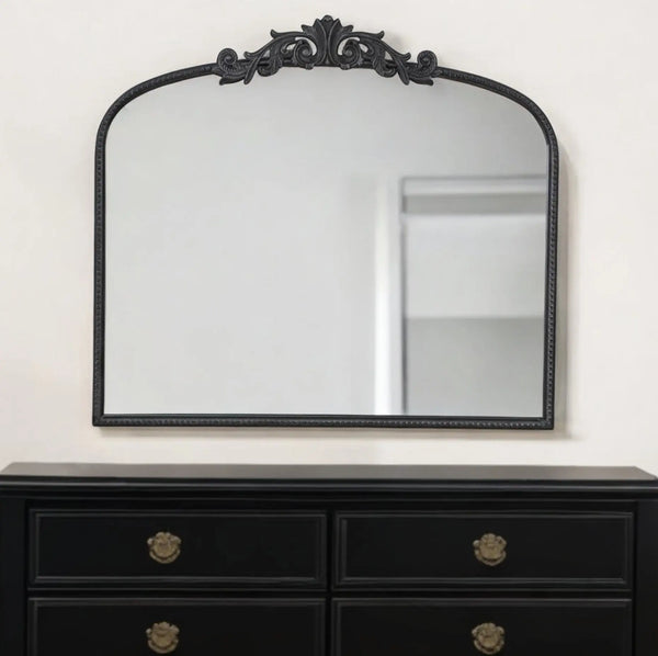 31" Black Arch Iron Framed Accent Mirror Homeroots Bed & Bath