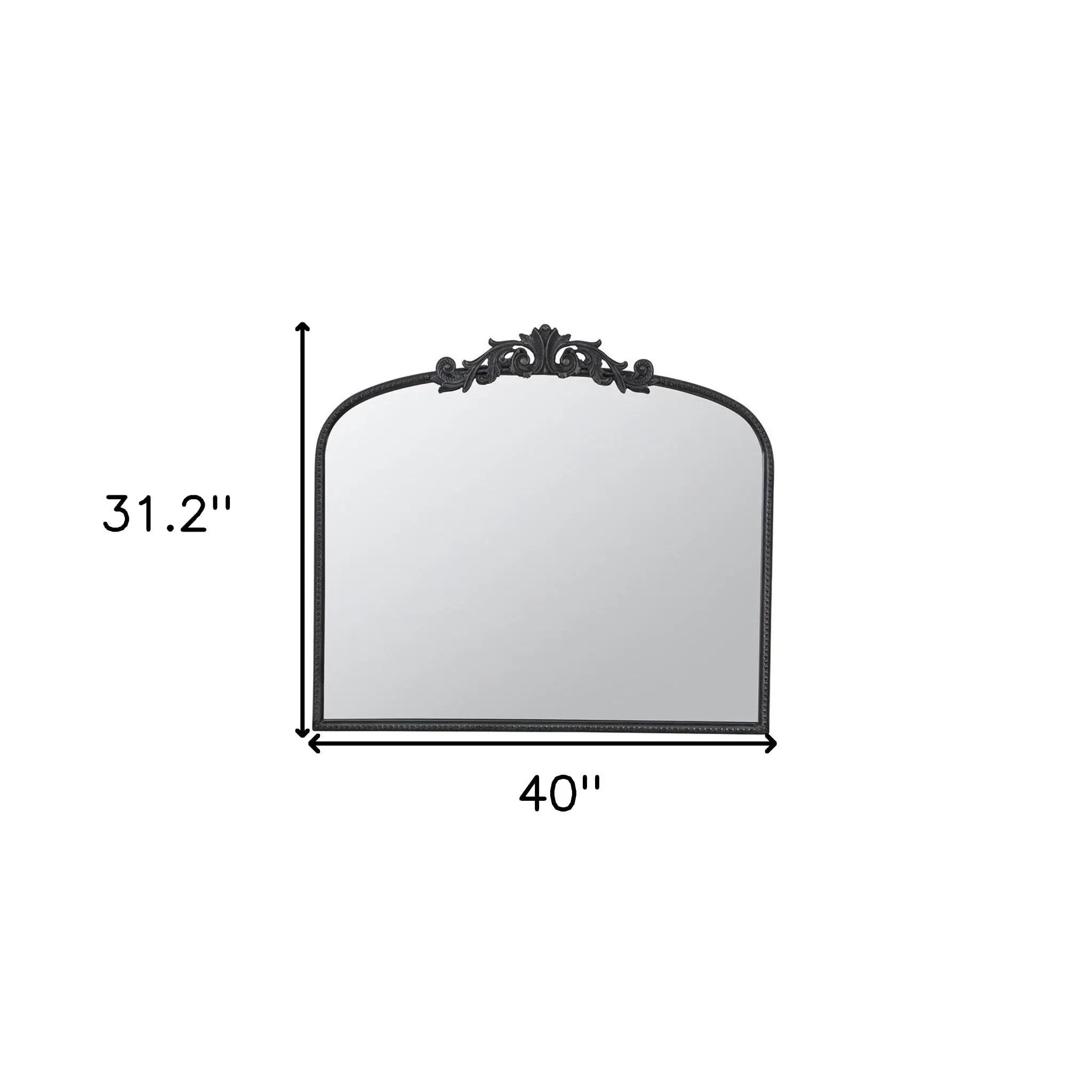 31" Black Arch Iron Framed Accent Mirror Homeroots Bed & Bath