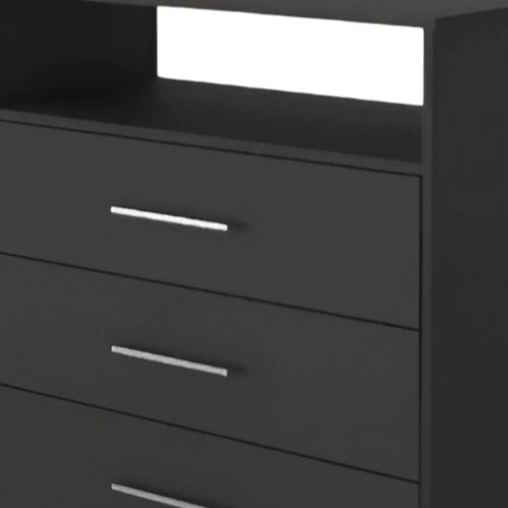 31" Black Four Drawer Vertical Dresser Homeroots Bed & Bath