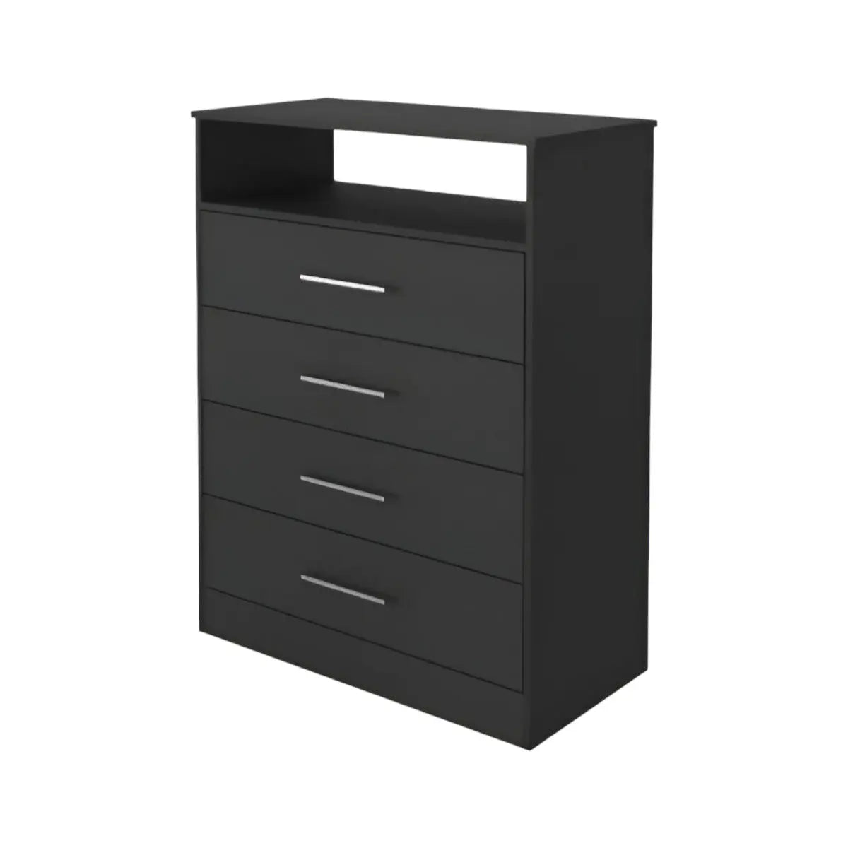 31" Black Four Drawer Vertical Dresser Homeroots Bed & Bath