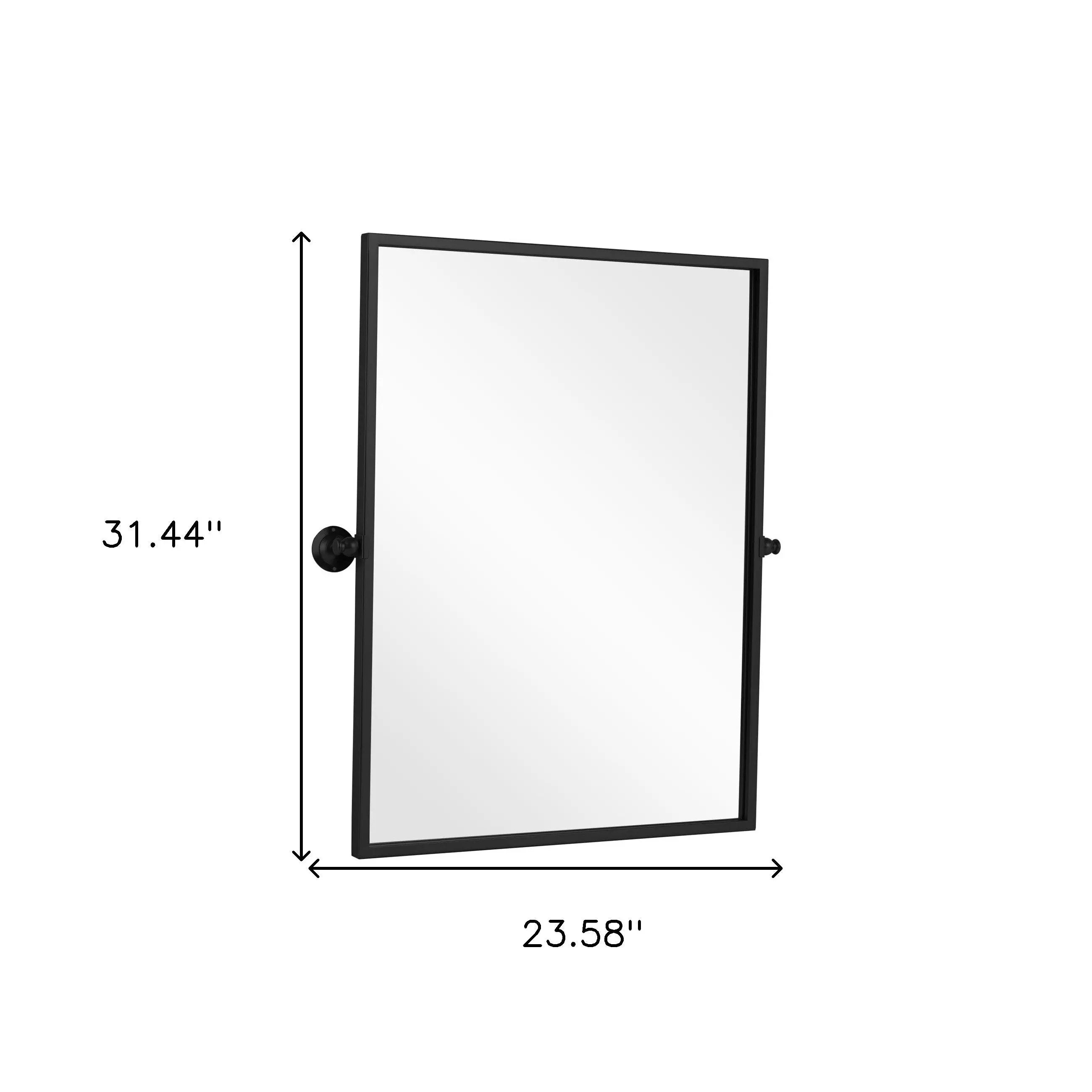 31" Black Metal Tilting Framed Accent Mirror Homeroots Bed & Bath