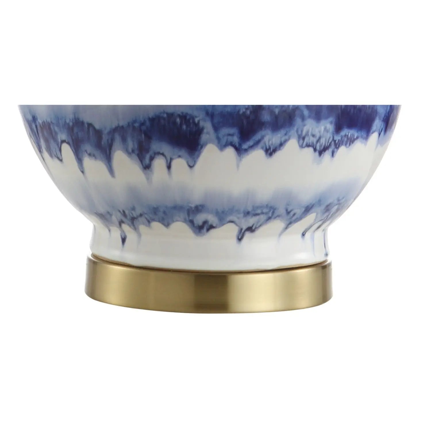 31" Blue White And Gold Novelty Table Lamp With Globe Shade Homeroots Lighting
