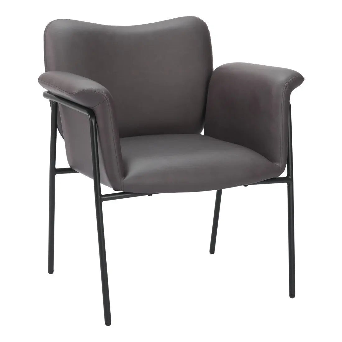 31" Brown And Black Faux Leather And Faux Leather Arm Chair Homeroots Living Room