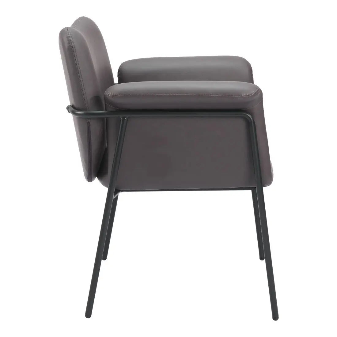 31" Brown And Black Faux Leather And Faux Leather Arm Chair Homeroots Living Room