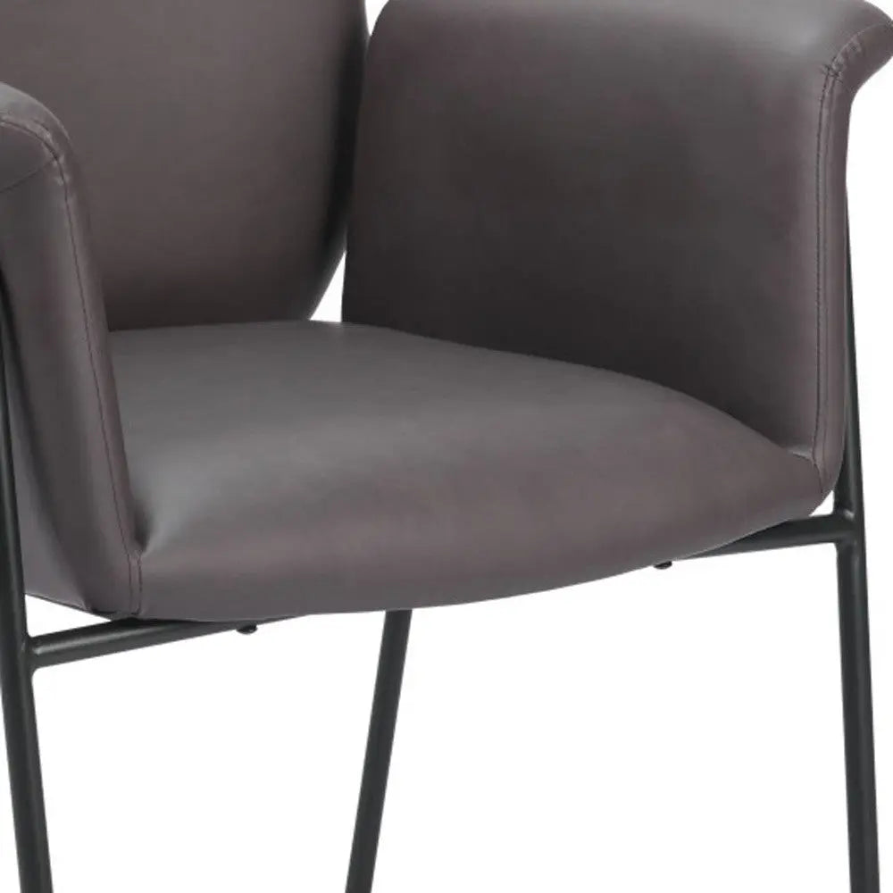 31" Brown And Black Faux Leather And Faux Leather Arm Chair Homeroots Living Room