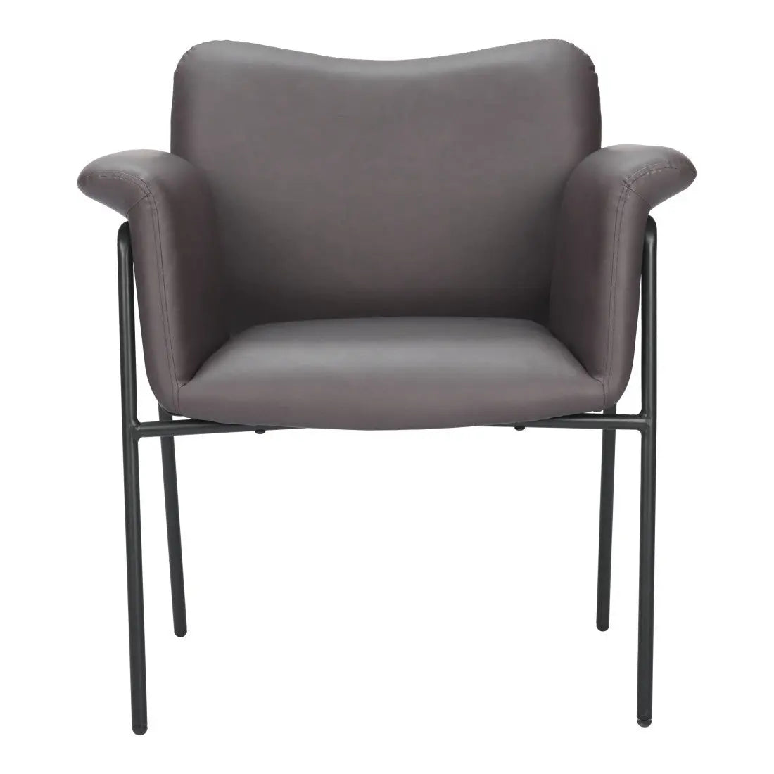 31" Brown And Black Faux Leather And Faux Leather Arm Chair Homeroots Living Room