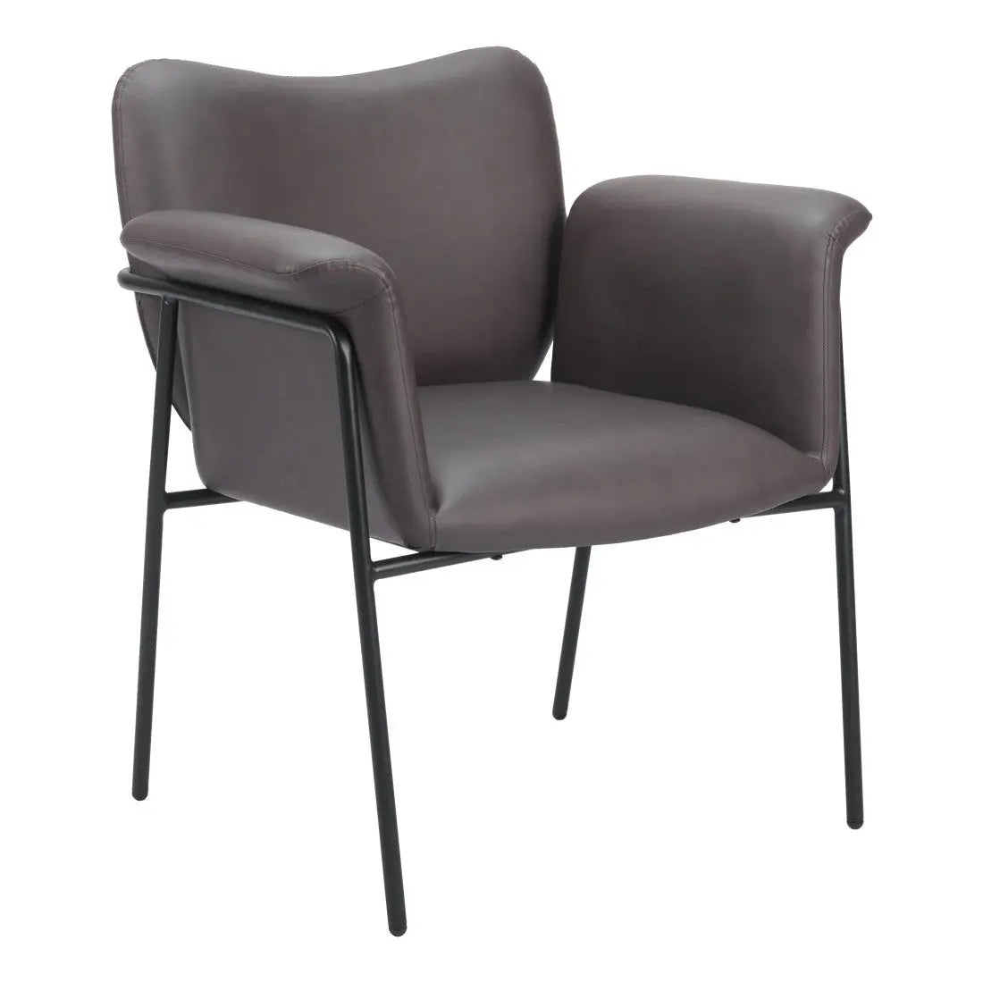 31" Brown And Black Faux Leather And Faux Leather Arm Chair Homeroots Living Room