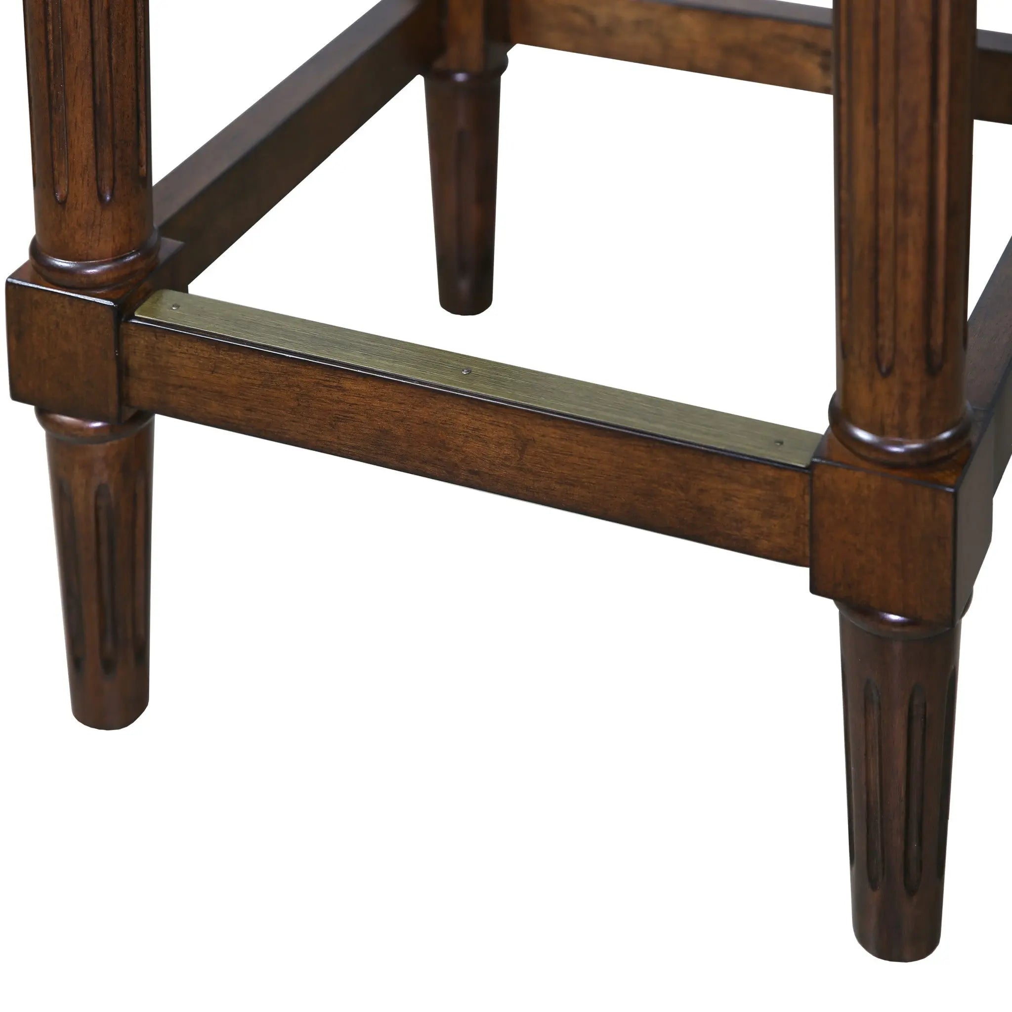 31" Brown And Dark Brown Solid Wood Backless Bar Height Bar Chair Homeroots Living Room
