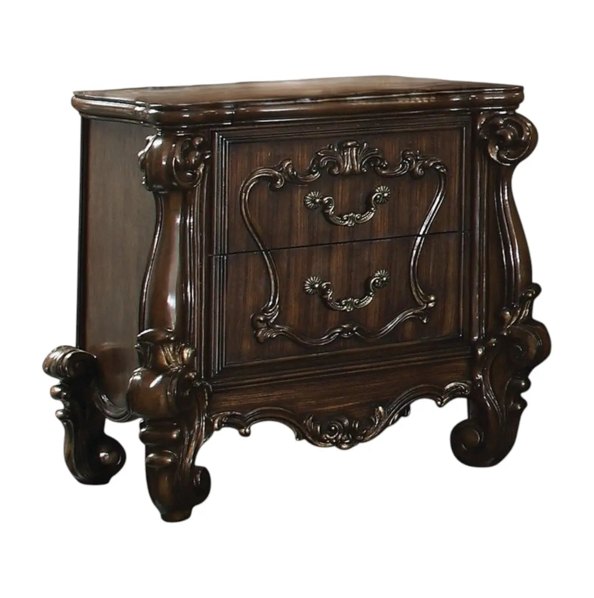 31" Brown Two Drawers Nightstand Homeroots Bed & Bath