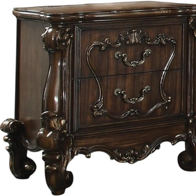 31" Brown Two Drawers Nightstand Homeroots Bed & Bath