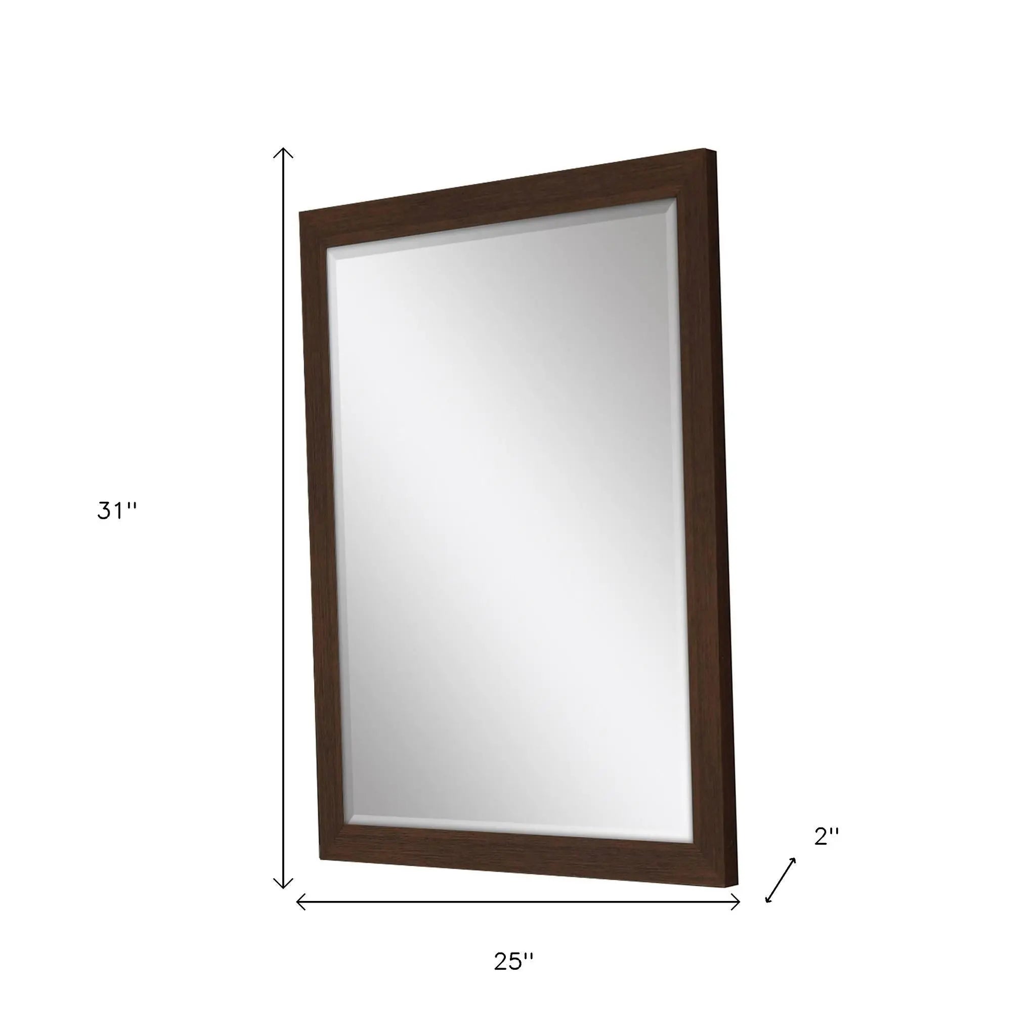 31" Dark Brown Framed Accent Mirror Homeroots Bed & Bath