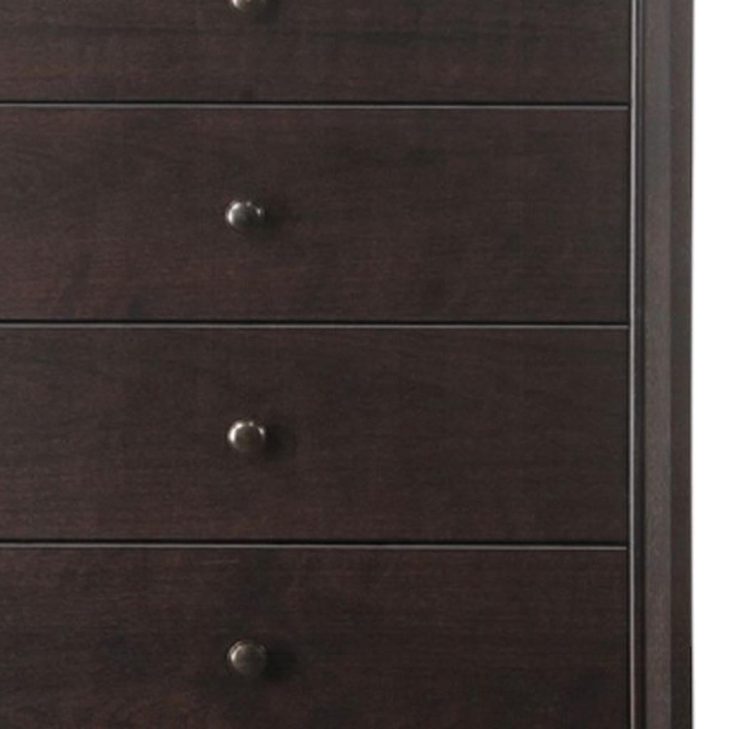 31" Espresso Solid Wood Five Drawer Dresser - GreatEagleInc