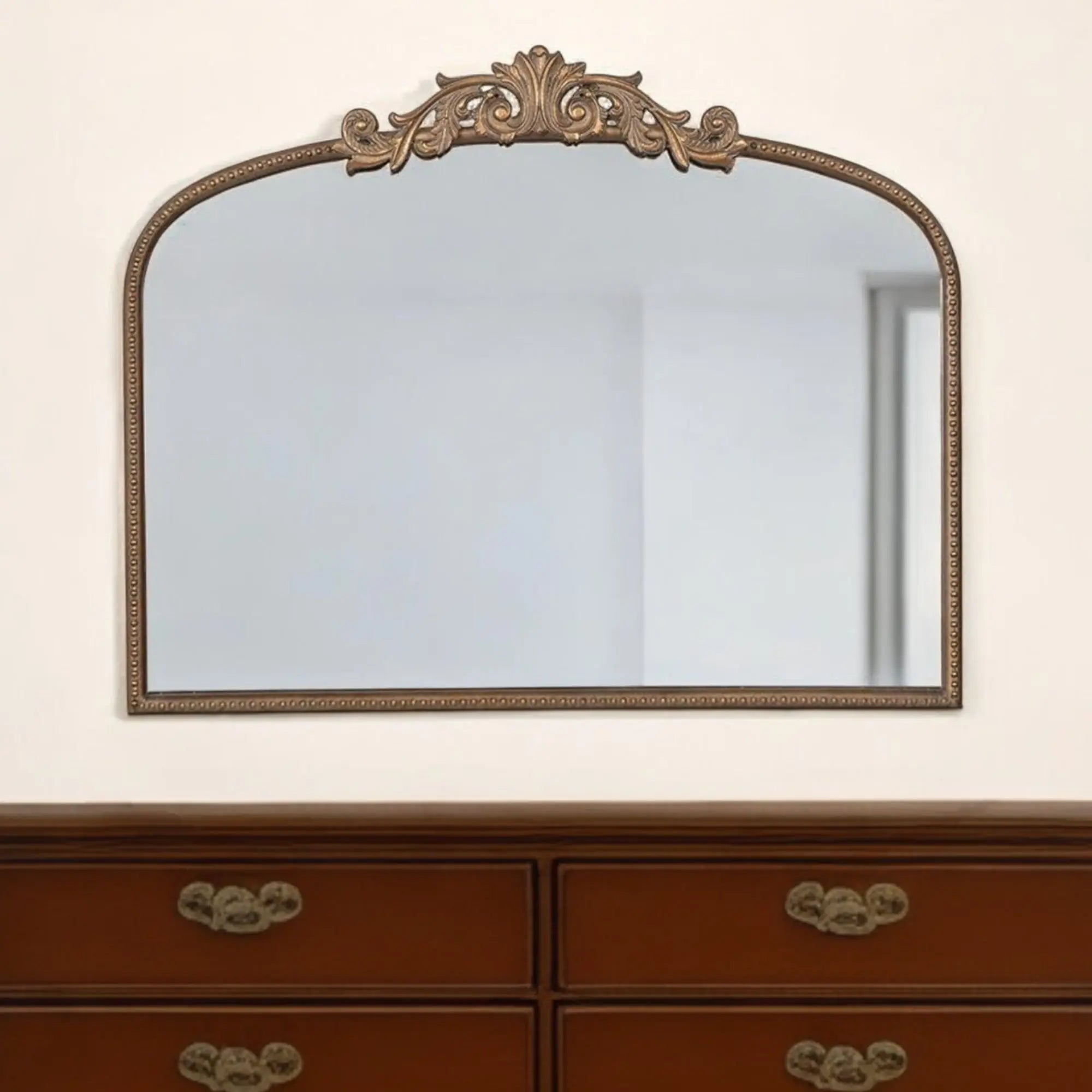31" Gold Arch Iron Framed Accent Mirror Homeroots Bed & Bath