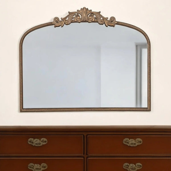 31" Gold Arch Iron Framed Accent Mirror Homeroots Bed & Bath