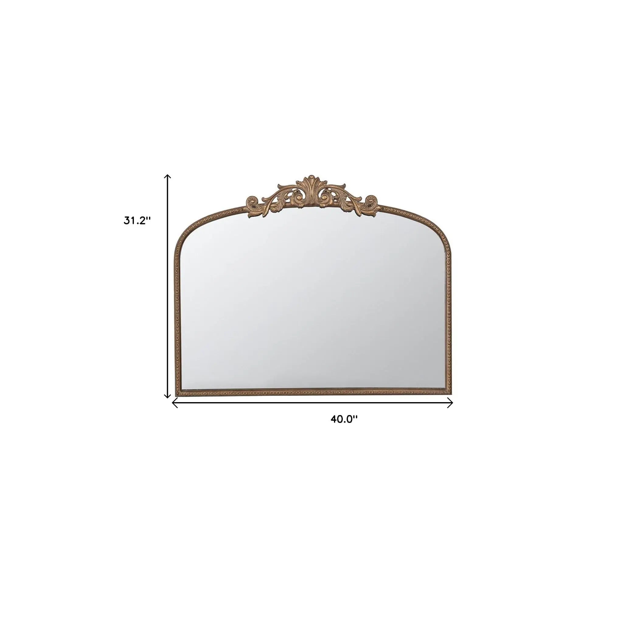 31" Gold Arch Iron Framed Accent Mirror Homeroots Bed & Bath