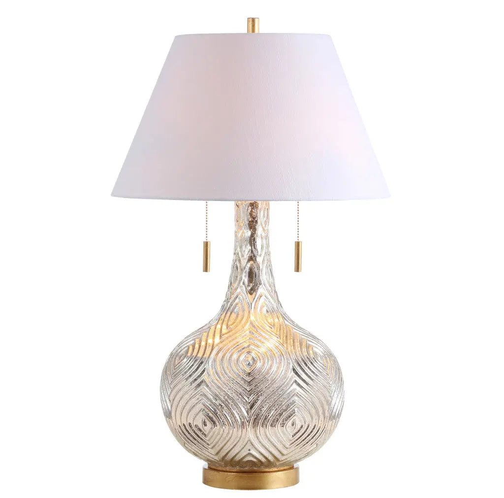 31" Gold Novelty Table Lamp LED With Globe Shade Homeroots Lighting