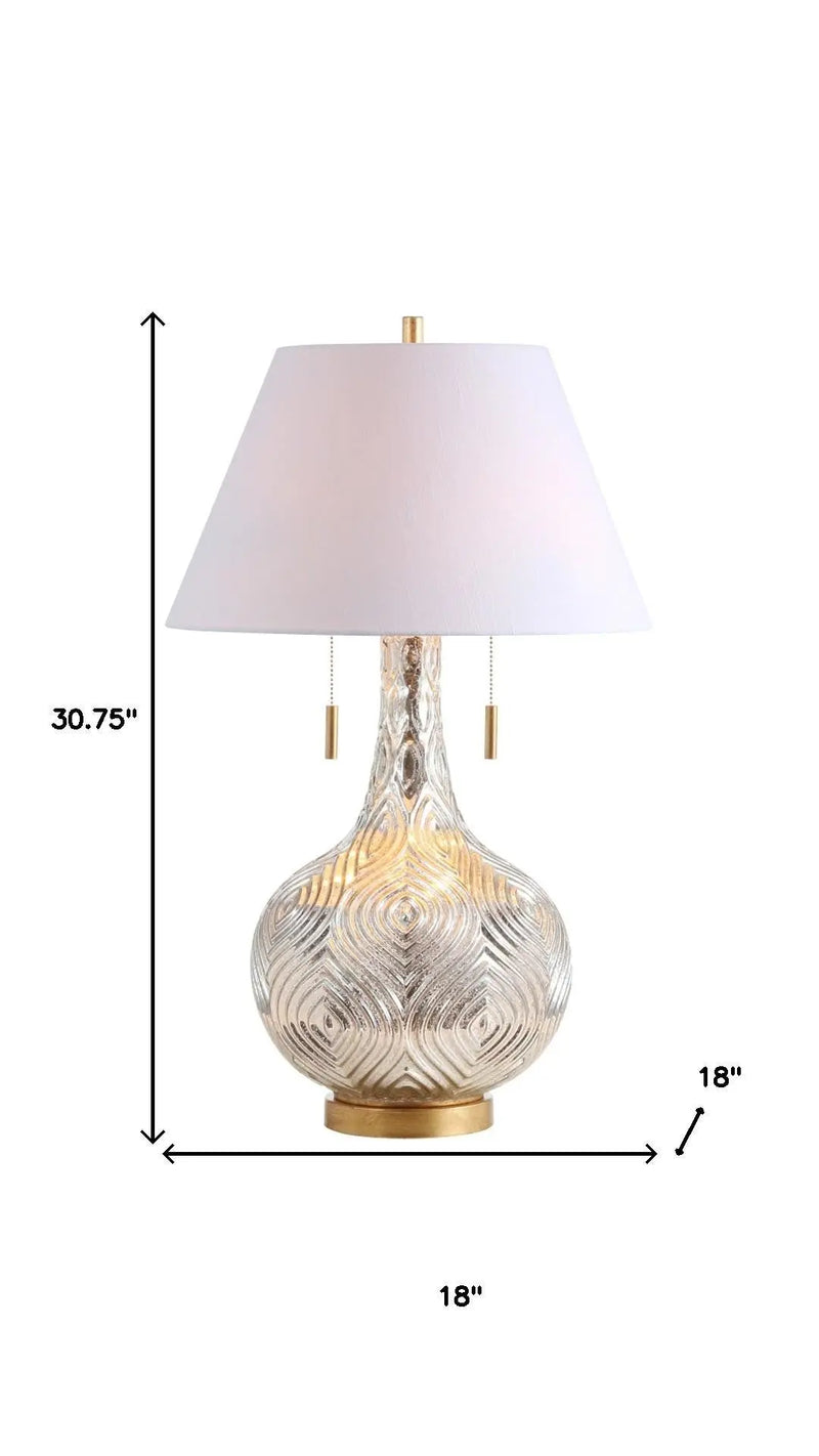 31" Gold Novelty Table Lamp LED With Globe Shade Homeroots Lighting