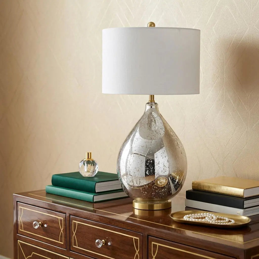31" Gold Novelty Table Lamp With Globe Shade Homeroots Lighting