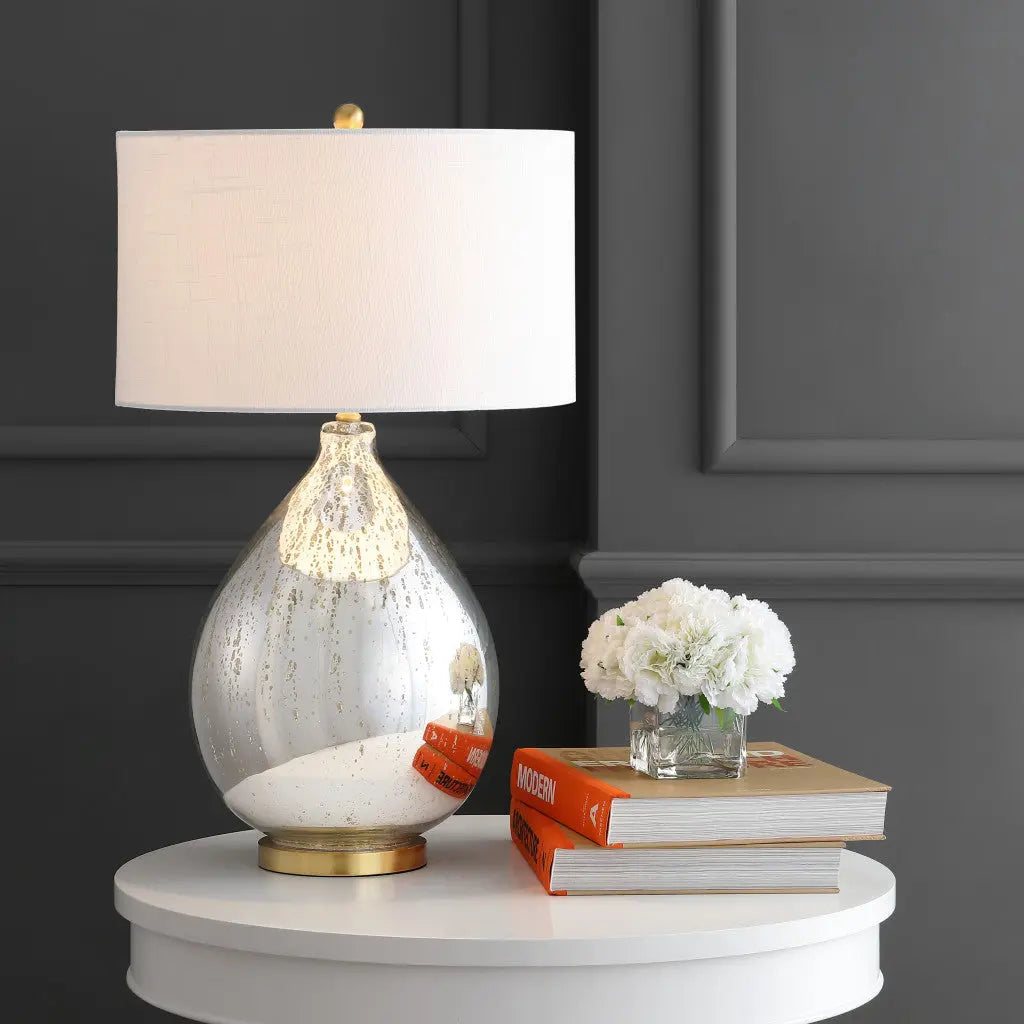 31" Gold Novelty Table Lamp With Globe Shade Homeroots Lighting