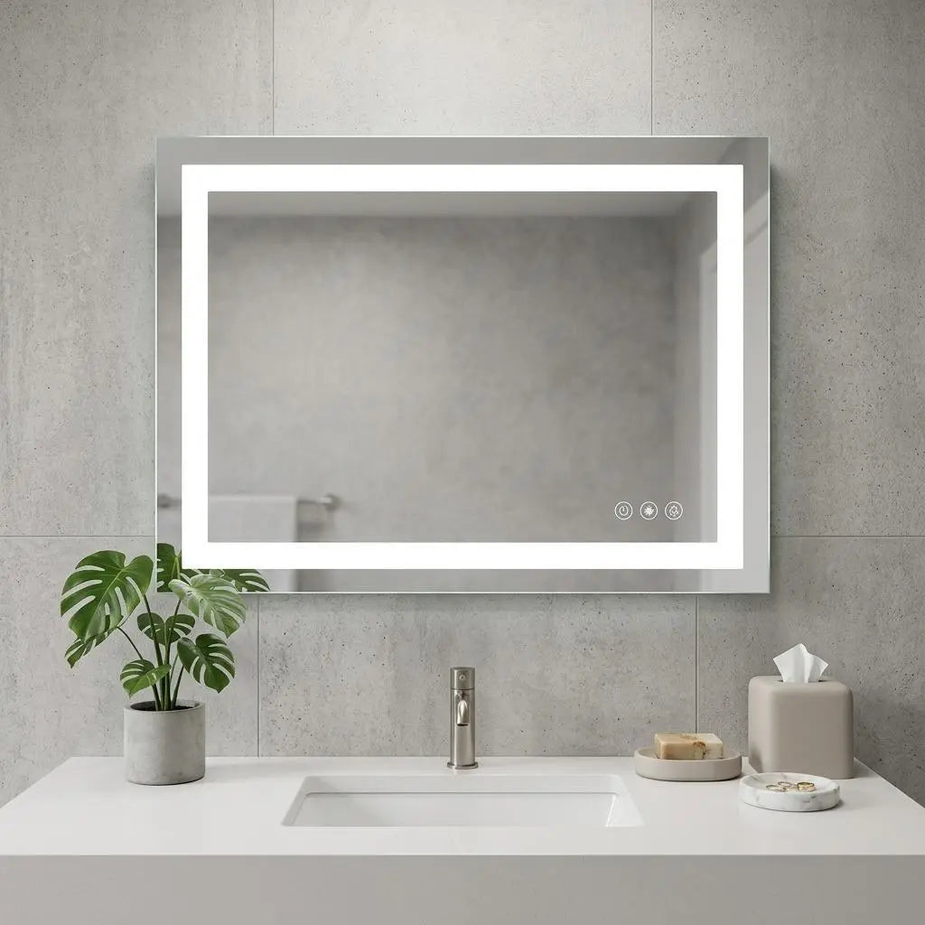 31" Lighted Frameless Anti Fog Bathroom Vanity Mirror Homeroots Bed & Bath