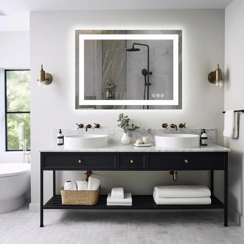 31" Lighted Frameless Anti Fog Bathroom Vanity Mirror Homeroots Bed & Bath