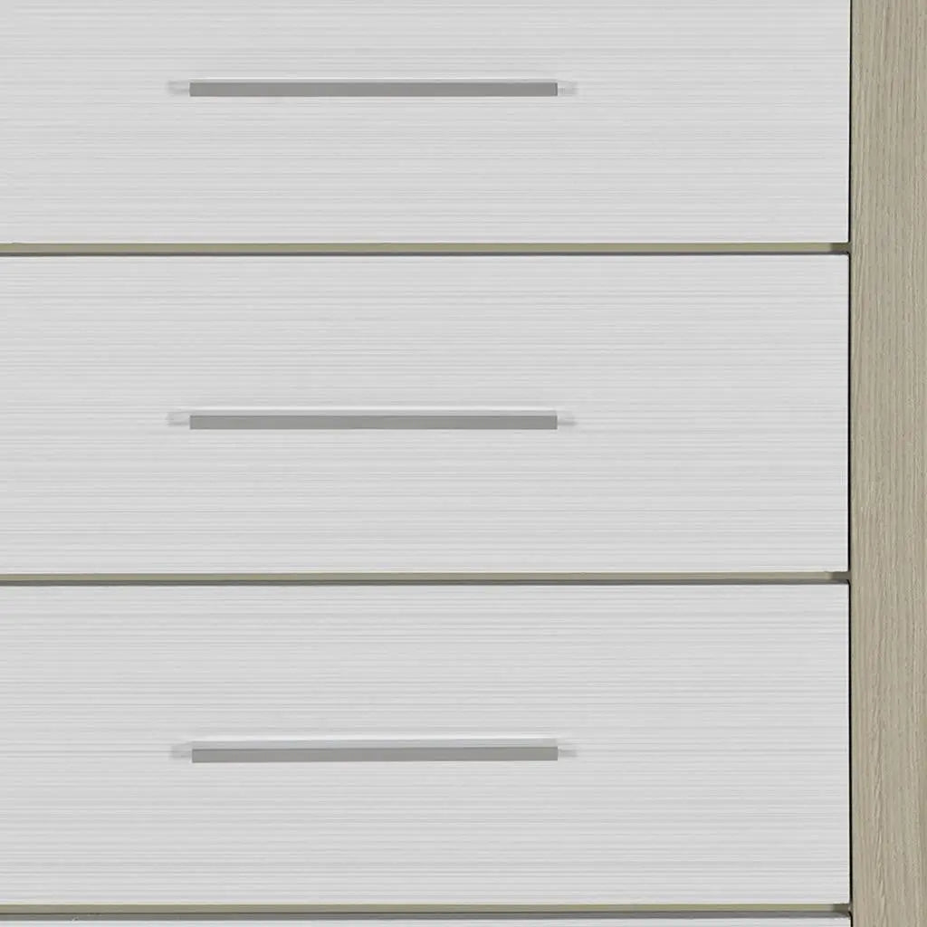 31" Natural And White Wood Four Drawer Dresser Homeroots Bed & Bath