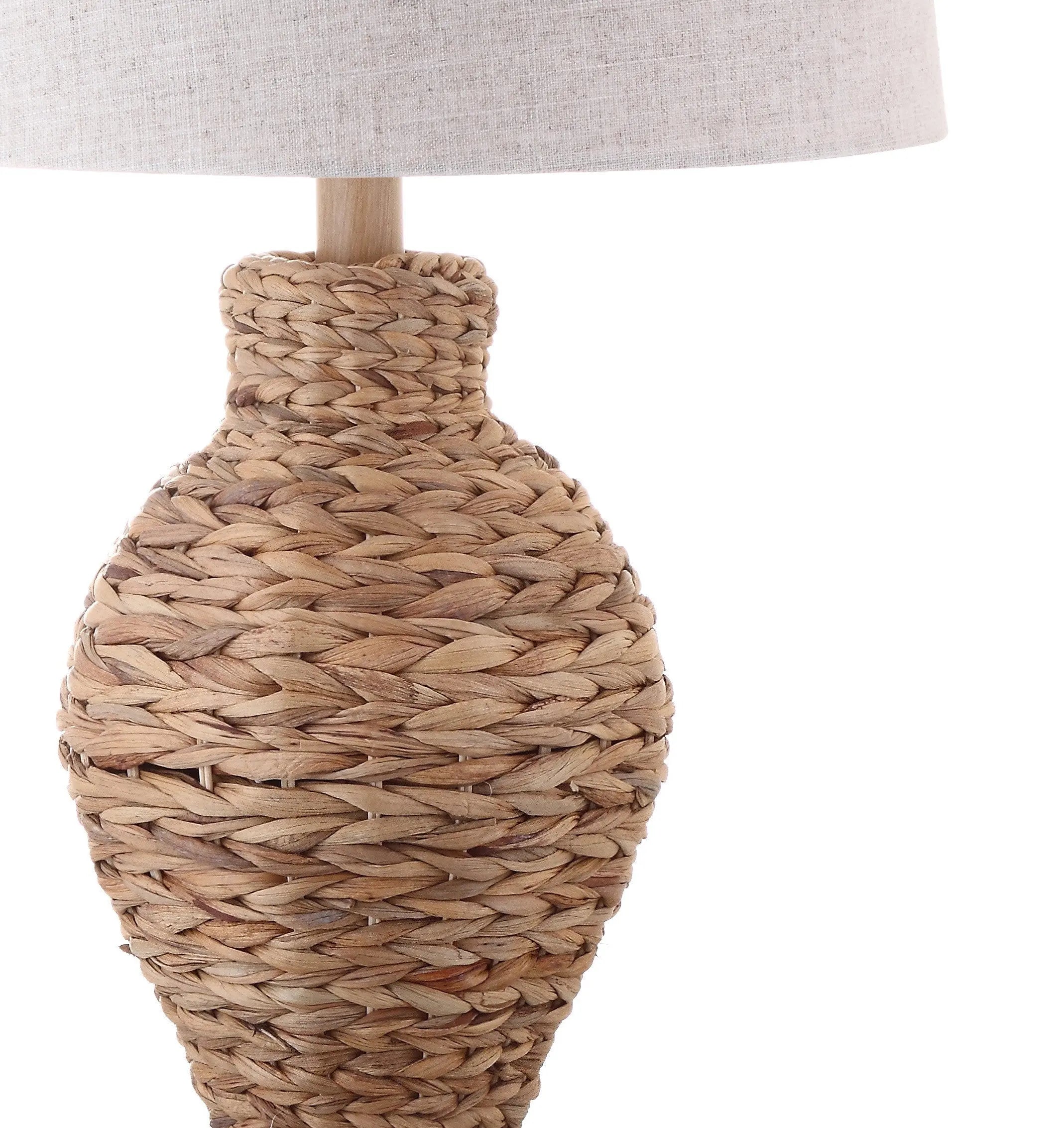 31" Natural Urn Table Lamp With Drum Shade Homeroots Lighting