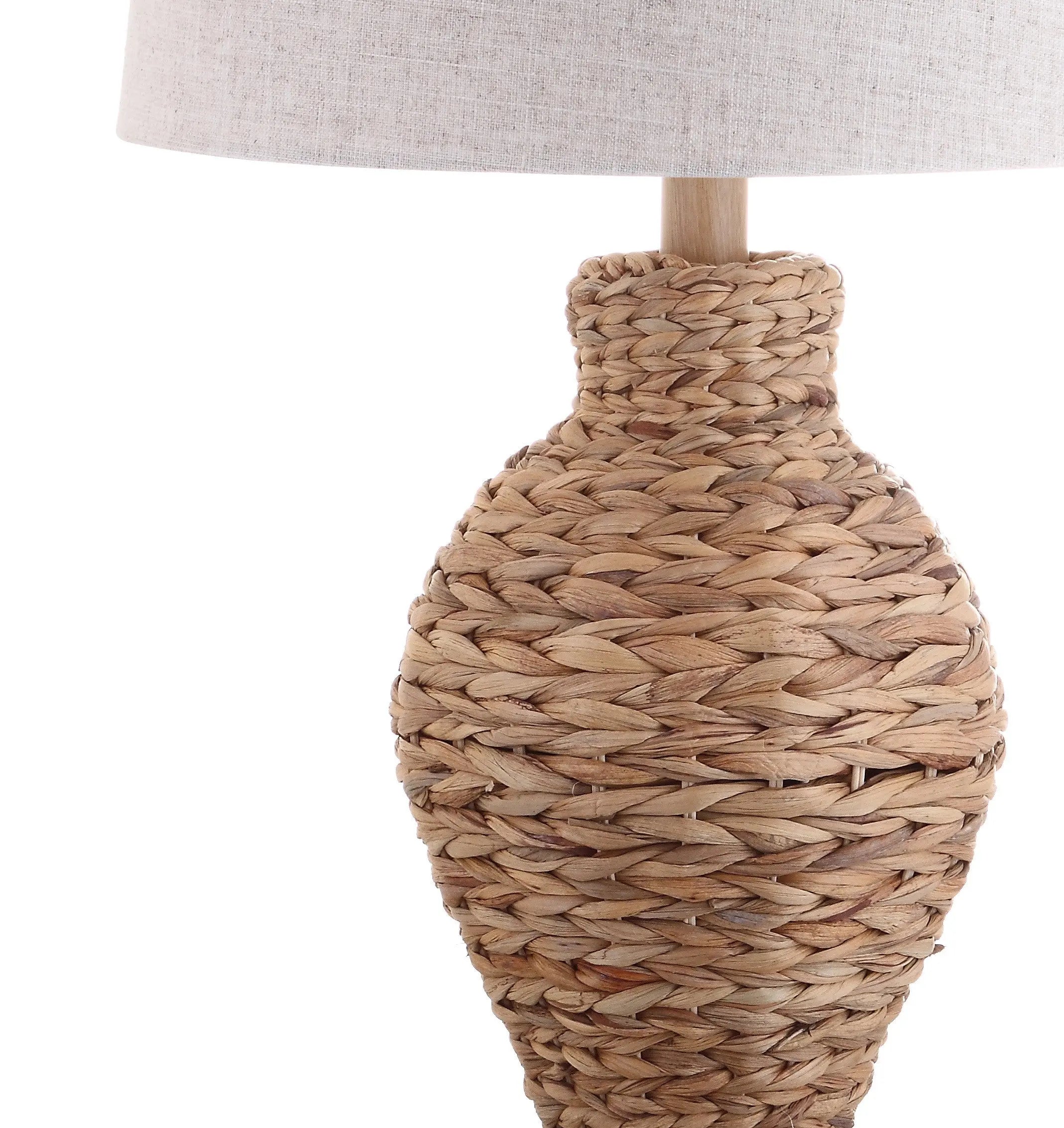 31" Natural Urn Table Lamp With Drum Shade Homeroots Lighting