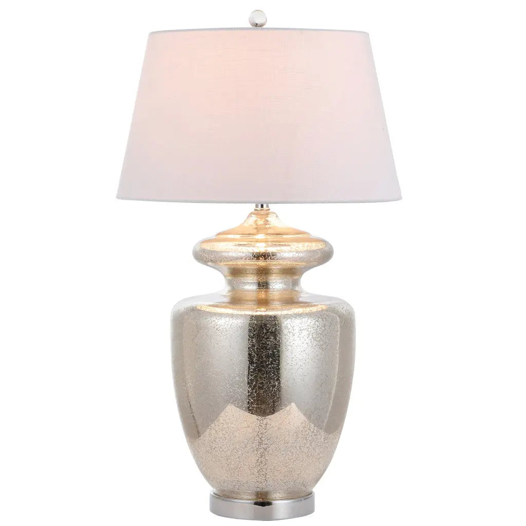 31" Silver Novelty Table Lamp With Drum Shade Homeroots Lighting