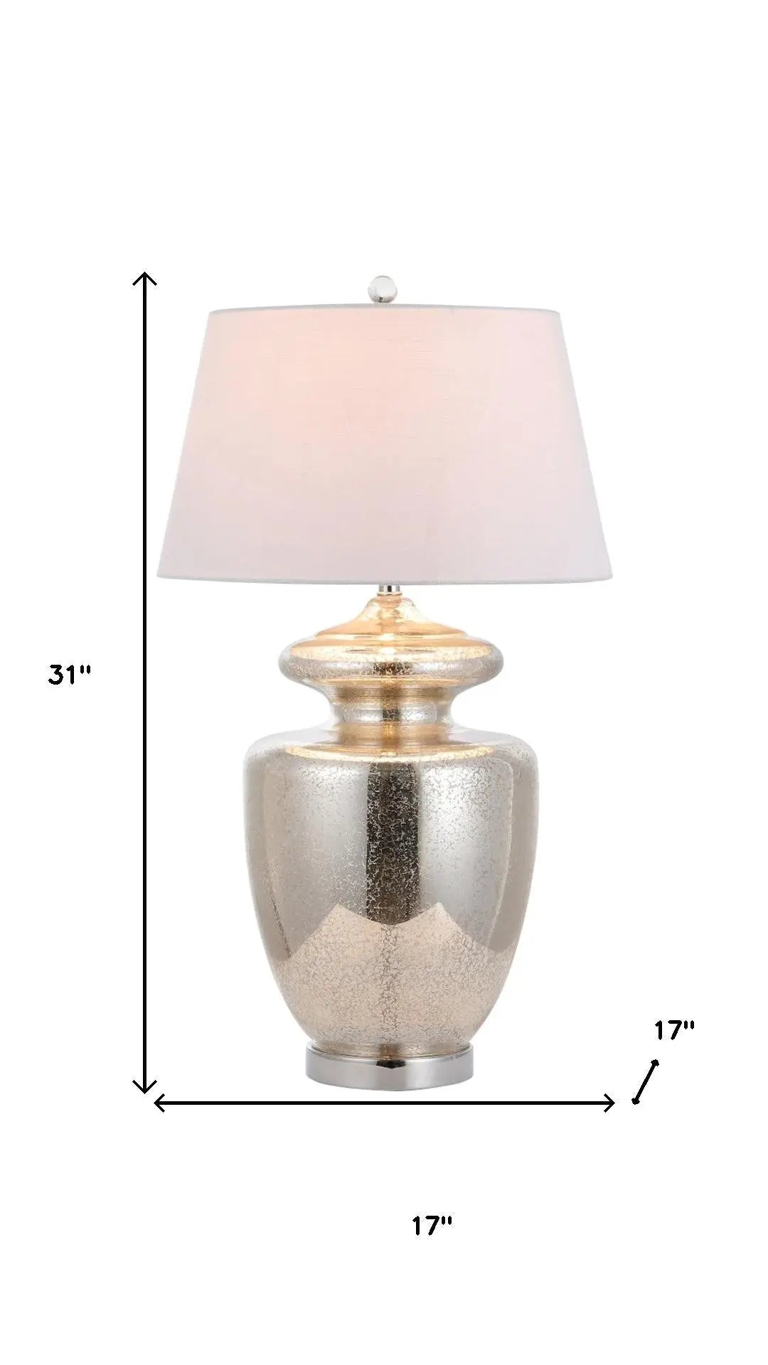 31" Silver Novelty Table Lamp With Drum Shade Homeroots Lighting