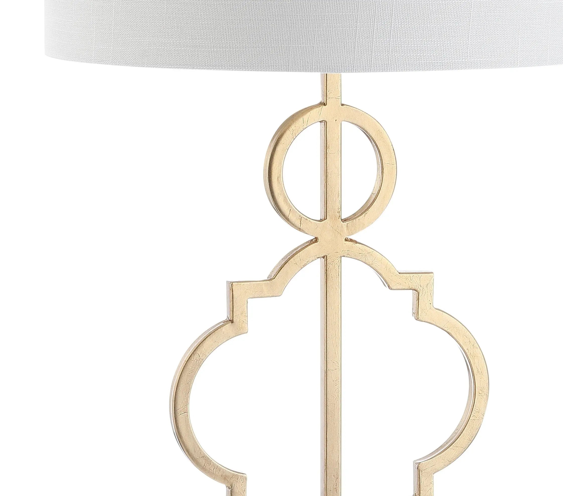31" White Novelty Table Lamp With Drum Shade Homeroots Lighting