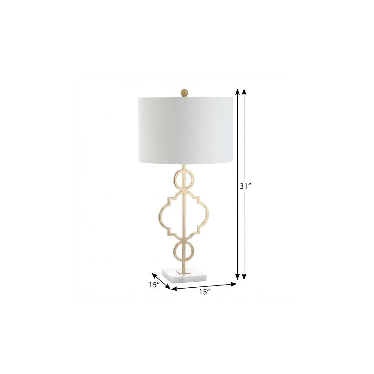 31" White Novelty Table Lamp With Drum Shade Homeroots Lighting