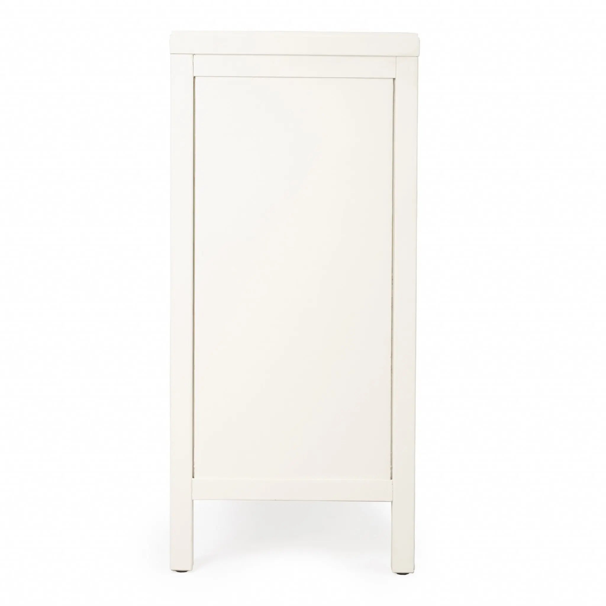 31" White Solid Wood Two Drawer Sideboard with Two Doors Homeroots Kitchen & Dining