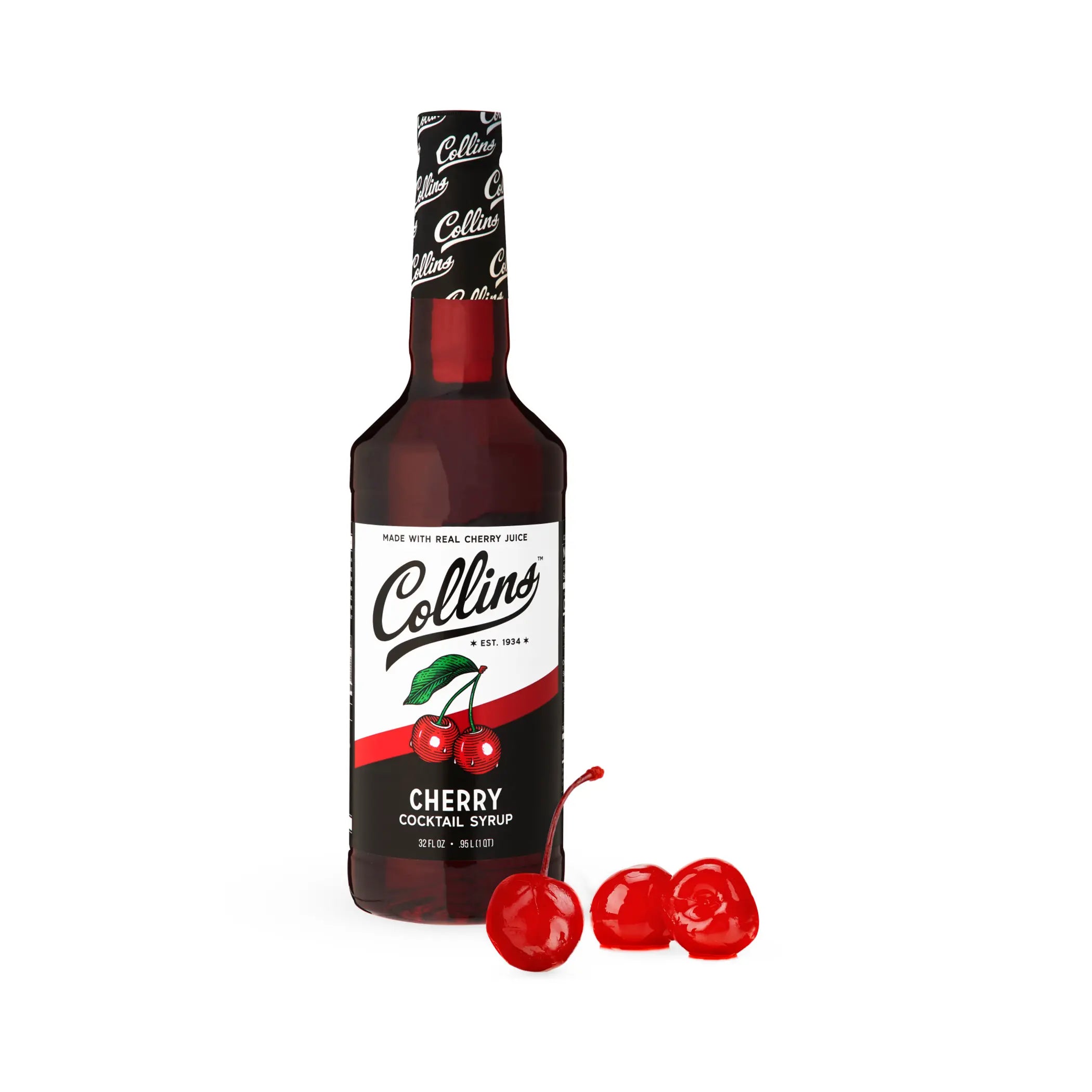 32 oz. Cherry Cocktail Syrup by Collins Collins Consumables