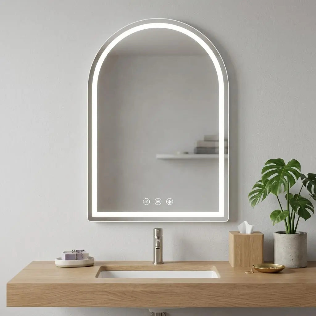 32" Arch Lighted Frameless Bathroom Vanity Mirror Homeroots Bed & Bath