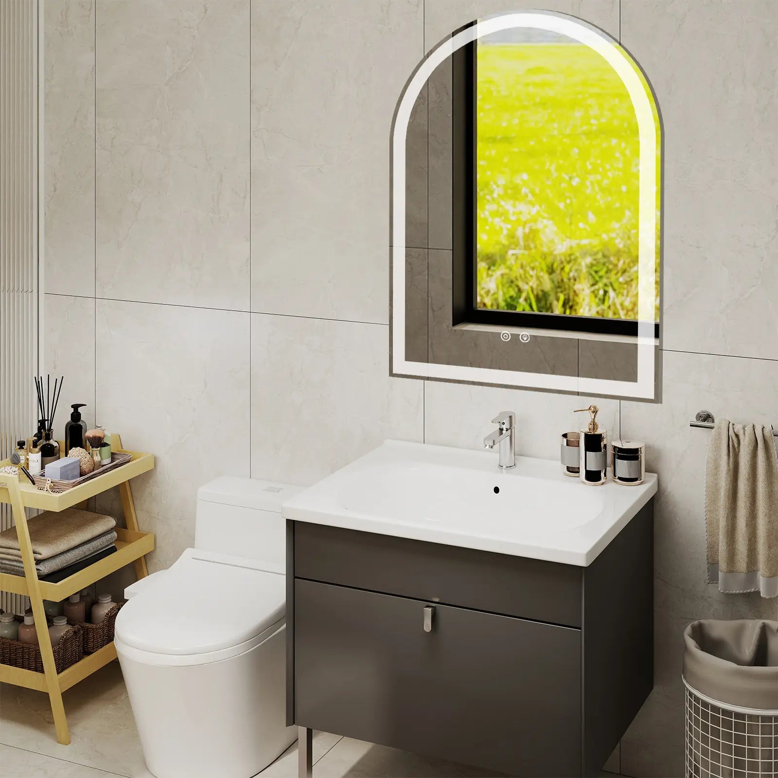 32" Arch Lighted Frameless Bathroom Vanity Mirror Homeroots Bed & Bath