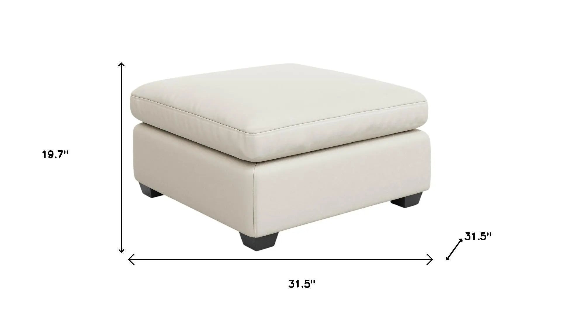 32" Beige and Black Velvet Footstool Homeroots Living Room