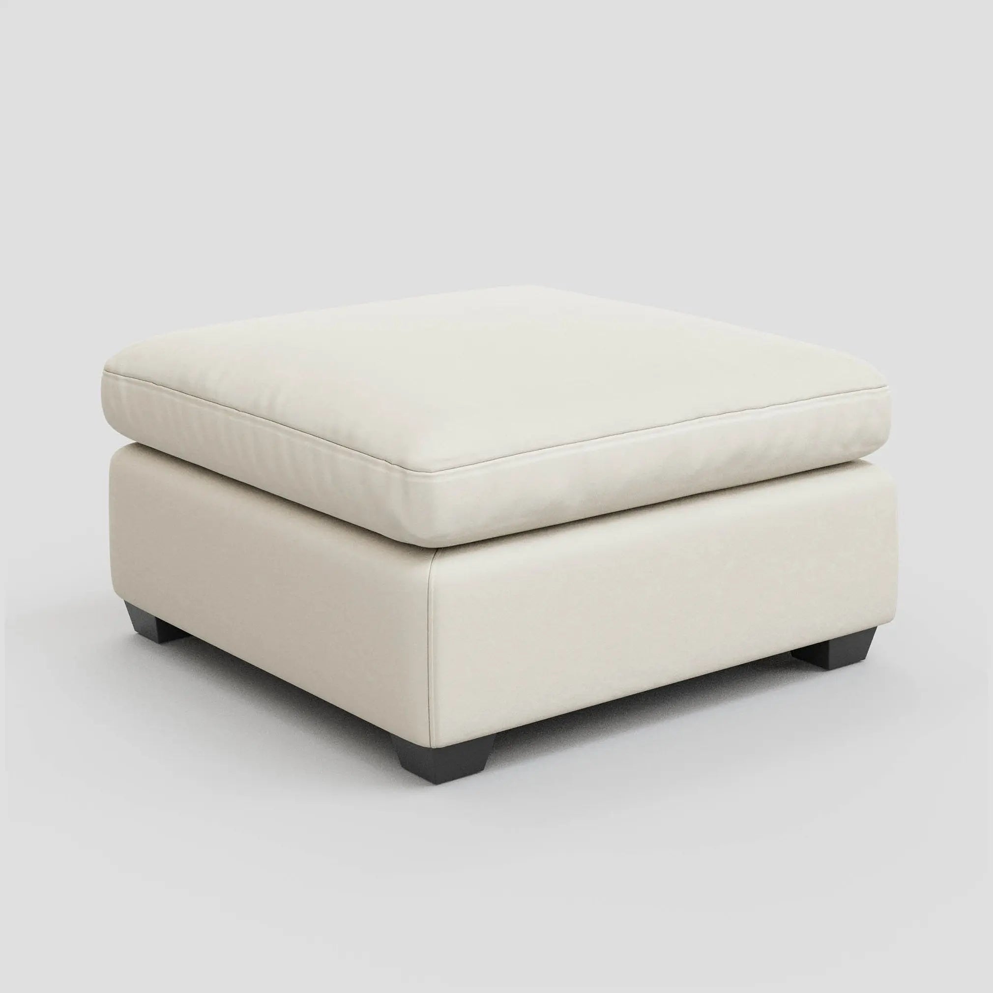 32" Beige and Black Velvet Footstool Homeroots Living Room